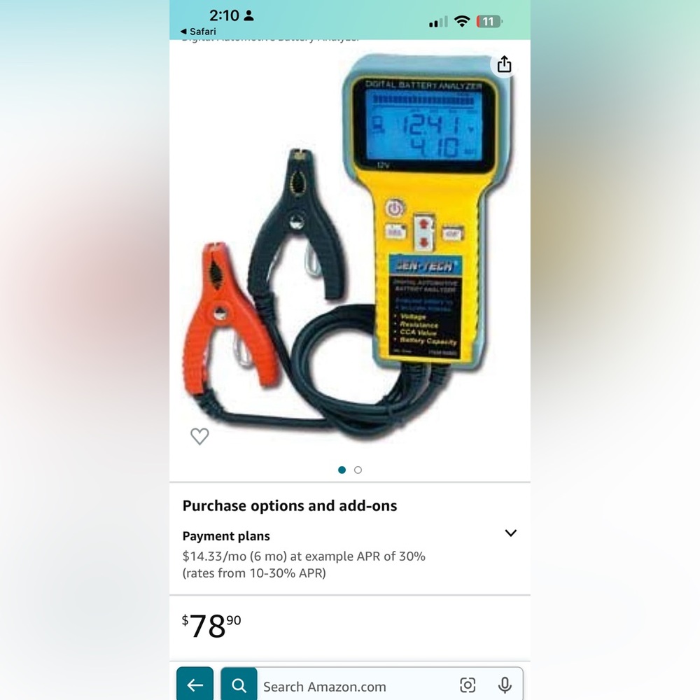 cen-tech digital battery analyzer - Picture 3 of 3